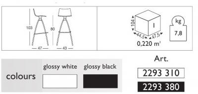 Стул барный пластиковый Scab Design Daylight сталь, поликарбонат хром, черный Фото 3