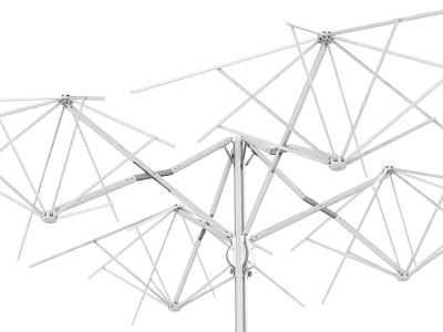 Зонт профессиональный четырехкупольный Scolaro Galaxia Quattro Carbon алюминий, акрил антрацит, белый Фото 11