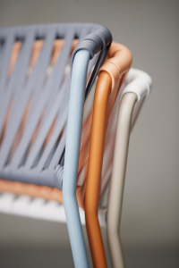Кресло плетеное Scab Design Lisa Club сталь, роуп голубой, графит Фото 5