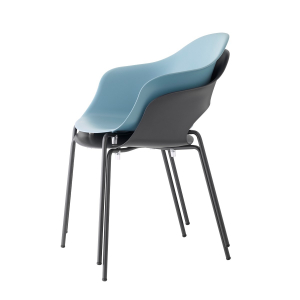 Кресло пластиковое Scab Design Lady B сталь, технополимер антрацит, голубой Фото 4