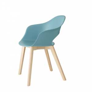 Кресло пластиковое Scab Design Natural Lady B бук, технополимер отбеленный бук, голубой Фото 2