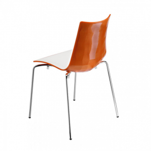 Комплект пластиковых стульев Scab Design Zebra Bicolore 4 legs Set 4 сталь, полимер хром, белый, оранжевый Фото 2