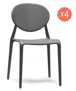 Комплект пластиковых стульев Scab Design Gio Set 4 стеклопластик антрацит Фото 1