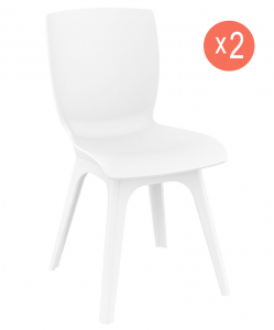 Комплект пластиковых стульев Siesta Contract Mio-PP Set 2 стеклопластик, полипропилен белый Фото 1