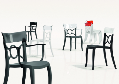 Кресло пластиковое PAPATYA Opera-K стеклопластик, поликарбонат черный, дымчатый Фото 4