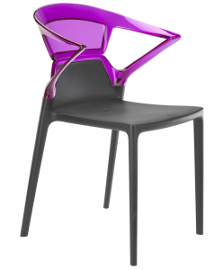 Кресло пластиковое PAPATYA Ego-K стеклопластик, пластик антрацит, фиолетовый Фото 1