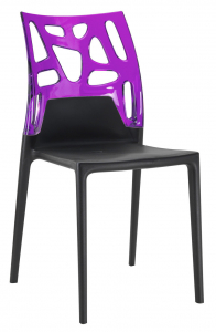 Стул пластиковый PAPATYA Ego-Rock стеклопластик, поликарбонат черный, фиолетовый Фото 1