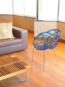 Кресло прозрачное PAPATYA Flora-ML сталь, поликарбонат хромированный, синий Фото 4
