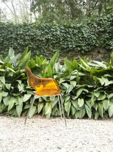 Кресло прозрачное PAPATYA Opal ML сталь, пластик оранжевый Фото 4