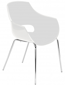 Кресло пластиковое PAPATYA Opal-ML сталь, поликарбонат хромированный, белый Фото 1