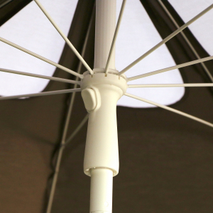 Зонт садовый с поворотной рамой Maffei Flos сталь, дралон серо-коричневый, белый Фото 8