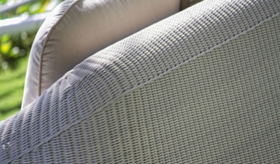 Диван плетеный двухместный с подушками Skyline Design Calderan алюминий, искусственный ротанг, sunbrella белый, бежевый Фото 7