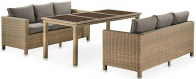 Комплект плетеной мебели Afina T365/S65B-W65 Light Brown искусственный ротанг, сталь светло-коричневый Фото 1