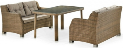 Комплект плетеной мебели Afina T51B/S51B-W65 Light Brown искусственный ротанг, сталь светло-коричневый Фото 1
