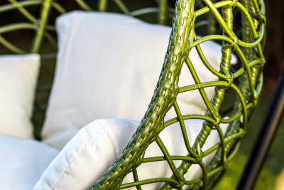 Кресло плетеное подвесное JOYGARDEN Aura Green алюминий, искусственный ротанг зеленый Фото 4