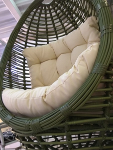 Кресло плетеное подвесное JOYGARDEN Bamboo алюминий, сталь, искусственный ротанг зеленый Фото 3