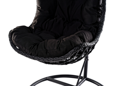 Кресло плетеное подвесное JOYGARDEN Cand Black алюминий, искусственный ротанг черный Фото 12