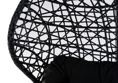 Кресло плетеное подвесное JOYGARDEN Cand Black алюминий, искусственный ротанг черный Фото 11