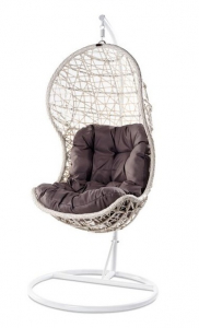 Кресло плетеное подвесное JOYGARDEN Cand Vanilla алюминий, искусственный ротанг ваниль Фото 3