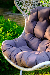 Кресло плетеное подвесное JOYGARDEN Cand Vanilla алюминий, искусственный ротанг ваниль Фото 4