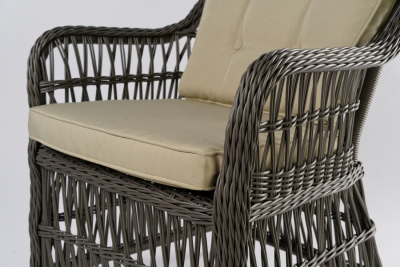 Кресло плетеное мягкое JOYGARDEN Cannes алюминий, искусственный ротанг темно-серый, бежевый Фото 5