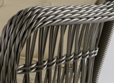 Кресло плетеное мягкое JOYGARDEN Cannes алюминий, искусственный ротанг темно-серый, бежевый Фото 7