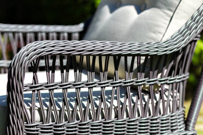 Кресло плетеное с подушками JOYGARDEN Cannes алюминий, искусственный ротанг темно-серый Фото 3
