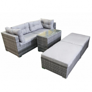 Комплект лаунж мебели Ecodesign алюминий, искусственный ротанг серый меланж Фото 3