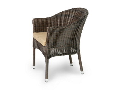 Кресло плетеное с подушкой JOYGARDEN Warsaw алюминий, искусственный ротанг темно-коричневый Фото 2