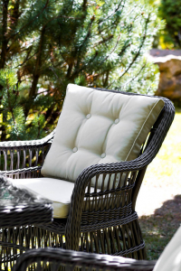 Кресло плетеное с подушками JOYGARDEN Cannes алюминий, искусственный ротанг темно-серый Фото 8