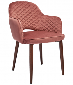Кресло с обивкой ST-GROUP Венера Диамант вельвет, сталь пыльно-розовый Фото 1