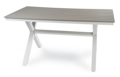 Стол из ДПК обеденный JOYGARDEN Aroma алюминий, polywood светло-серый Фото 1