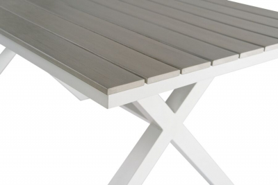 Стол из ДПК обеденный JOYGARDEN Aroma алюминий, polywood светло-серый Фото 2