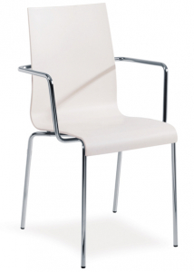 Кресло пластиковое PAPATYA Icon K сталь, пластик белый Фото 1