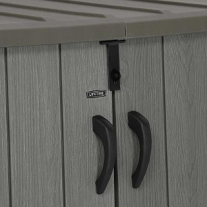 Шкаф для садового инвентаря Lifetime WoodLook полиэтилен HDPE серо-коричневый Фото 15