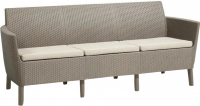 Диван пластиковый плетеный с подушкой Salemo 3 Seater Sofa, 1870х670х760 мм