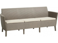 Диван пластиковый плетеный с подушкой Salemo 3 Seater Sofa