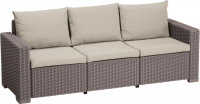 Диван пластиковый плетеный с подушкой California 3 Seater Sofa, 1990х680х720 мм