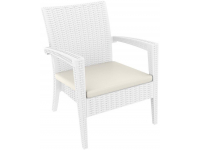 Кресло пластиковое плетеное с подушкой Miami Lounge Armchair