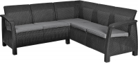 Диван пластиковый плетеный с подушкой Corfu Relax set, 1820х1820х790 мм