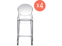 Комплект полубарных прозрачных стульев Igloo Set 4