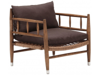 Кресло деревянное плетеное с подушками Zuma