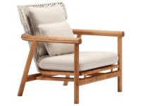 Кресло деревянное плетеное с подушками Leona