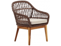 Кресло деревянное плетеное с подушкой Rosemary