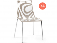 Комплект прозрачных стульев Wave 4 legs Set 4